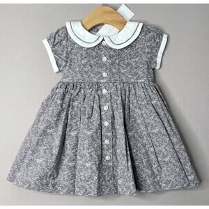 WELL DRESSED WOLF Gray Floral Short Sleeve Party Dress NWT Girls 18 Mo